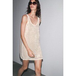 ZARA ZW COLLECTION SEQUINNED MINI DRESS